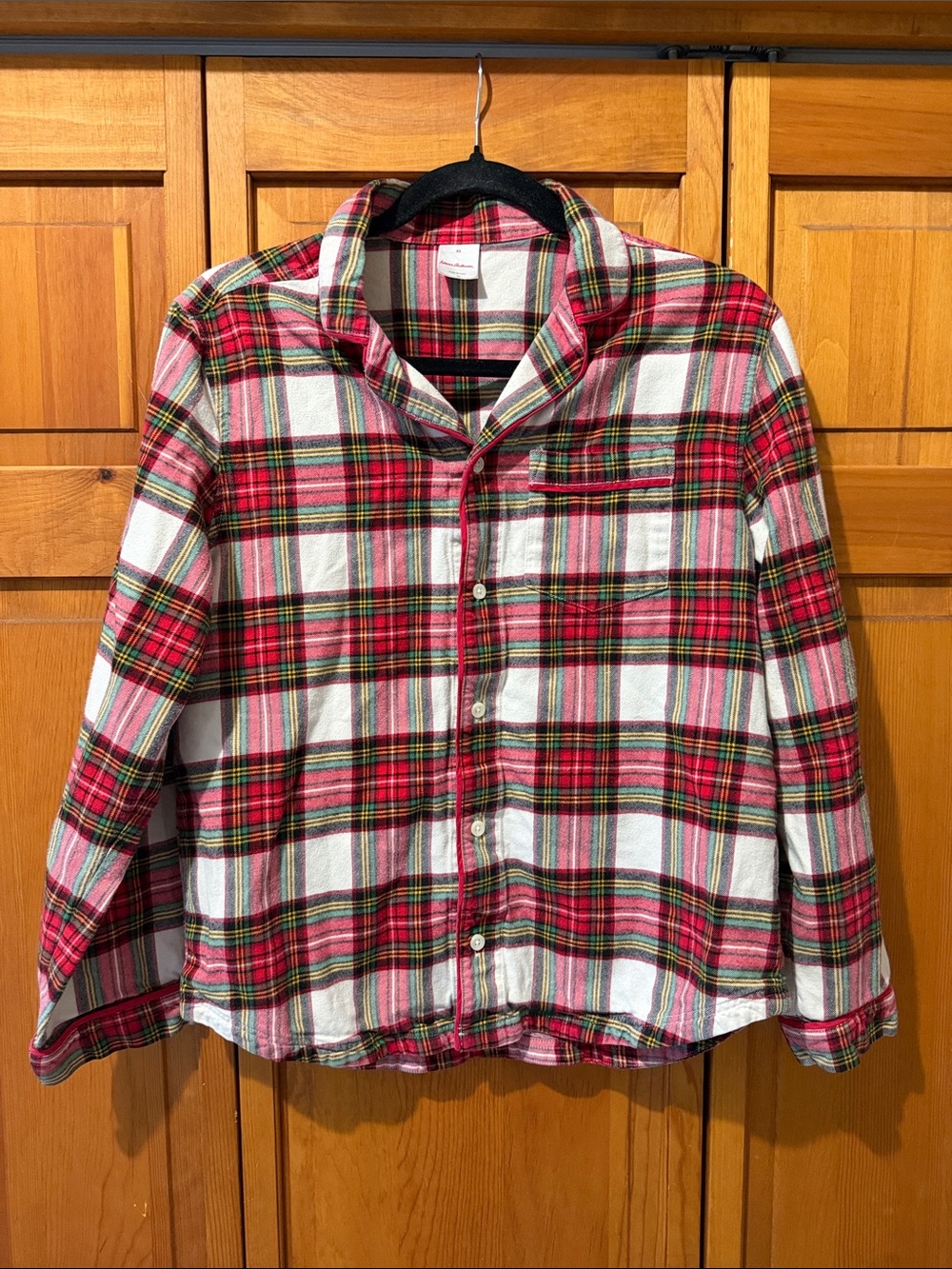 Hanna Andersson Adult Holiday Flannel Plaid Pajama Top